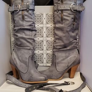 NOT RATED ~ Tall Boots w/removable buckles- Size 8